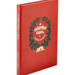 A Christmas Carol Book in Red Bonded Leather