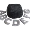 Alphabet Plush Mini Set - Dove Grey Letters with Dark Grey Bag
