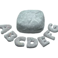 Alphabet Plush Mini Set - Dove Grey Letters with Light Grey Bag