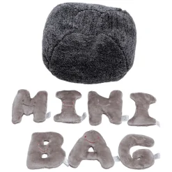 Alphabet Plush Mini Set - Rhino Grey Letters with Dark Grey Bag