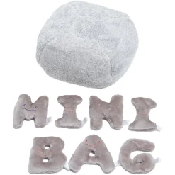Alphabet Plush Mini Set - Rhino Grey Letters with Light Grey Bag