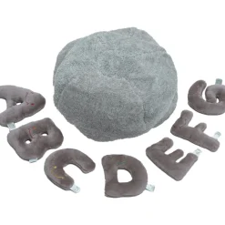 Alphabet Plush Mini Set - Rhino Grey Letters with Light Grey Bag
