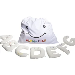 Alphabet Plush Set - Cream Letters with White Drawstring Bag