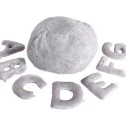 Alphabet Plush Set - Dove Grey Letters with Light Grey Bag