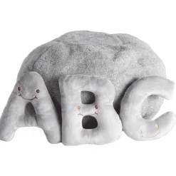 Alphabet Plush Set - Dove Grey Letters with Light Grey Bag