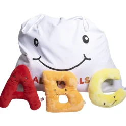 Alphabet Plush Set - Rainbow Letters with White Drawstring Bag