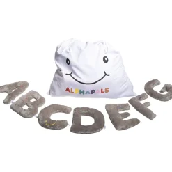 Alphabet Plush Set - Rhino Grey Letters with White Drawstring Bag