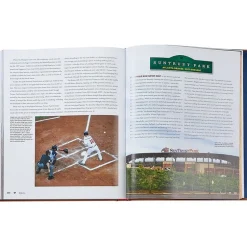 Ballparks Past and Present Book in Tan Bonded Leather