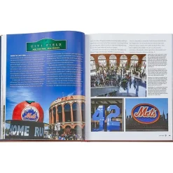 Ballparks Past and Present Book in Tan Bonded Leather