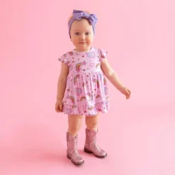 Barbie Star Power - Cap Sleeve Ruffled Bodysuit Dress