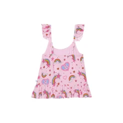 Barbie Star Power - Flutter Sleeve Ruffle Crop Top