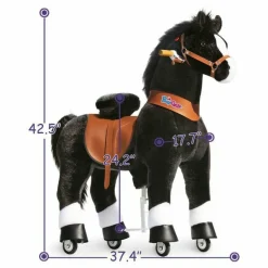 Black Model U Ride-On Horse - 7+ Years