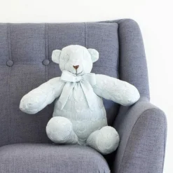 Blue Cable Knit Plush Teddy Bear