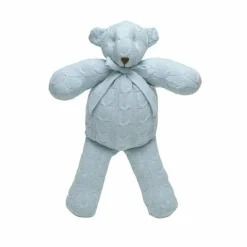Blue Cable Knit Plush Teddy Bear