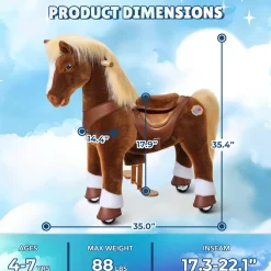 Brown Horse Model Y Ride on Toy - 4-7 Years