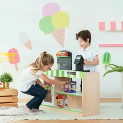 Cashier Austin Play Market Stand - Green / Wood