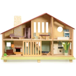 Cedar Chalet Dollhouse with Furniture