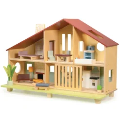 Cedar Chalet Dollhouse with Furniture