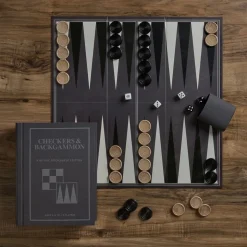 Checkers & Backgammon Vintage Bookshelf Edition