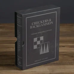 Checkers & Backgammon Vintage Bookshelf Edition