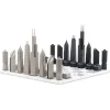Chicago Edition Stainless Steel Chess Set with Marble Hatch Board