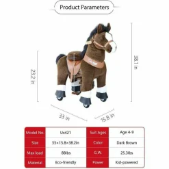 Chocolate Brown Model U Ride-On Horse - 4-7 Years