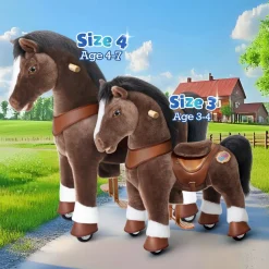 Chocolate Brown Model Y Horse Ride on Toy - 4-7 Years