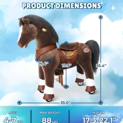 Chocolate Brown Model Y Horse Ride on Toy - 4-7 Years