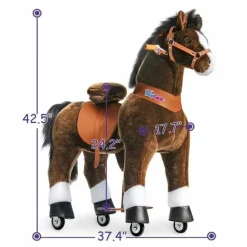 Chocolate Brown Ride-On Horse - 7+ Years