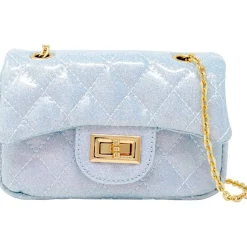 Classic Quilted Sparkle Mini Purse - Sky Blue