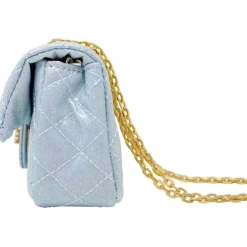 Classic Quilted Sparkle Mini Purse - Sky Blue