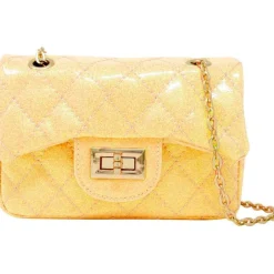 Classic Quilted Sparkle Mini Purse - Yellow