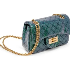Classic Quilted Sparkle Mini Purse - Green