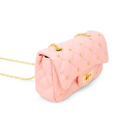Classic Quilted Stud Handbag - Pink