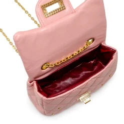 Classic Quilted Stud Handbag - Pink