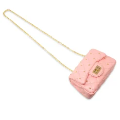 Classic Quilted Stud Handbag - Pink