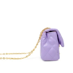 Classic Quilted Stud Handbag - Purple