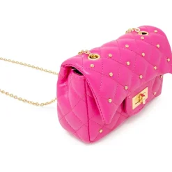 Classic Quilted Stud Mini Bag - Hot Pink