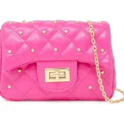 Classic Quilted Stud Mini Bag - Hot Pink