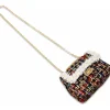 Classic Tweed Handbag with Pearls - Black