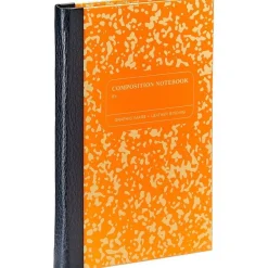 Composition Notebook in Neon Orange/Gold Leather