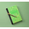 Composition Notebook in Neon Green/Gold Leather