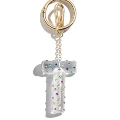 Confetti Initial Bag Charm - T