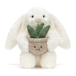 Cream Bunny with Plant