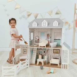 Dreamland Farm House Dollhouse - White / Grey