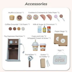 Espresso Treats Wooden Coffee Stand with 29 Accessories