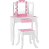 Fantasy Fields Gisele Polka Dot Kids Vanity Table & Stool with LED