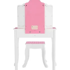 Fantasy Fields Gisele Polka Dot Kids Vanity Table & Stool with LED