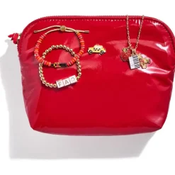 FAO Schwarz Red Pouch with Jewelry Set