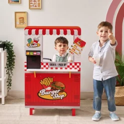 Flip & Fry Wooden Burger Shop with 29 Pcs Accessories